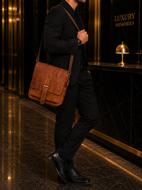 Genuine Leather Bag - Handmade Side Bag for Men and Women Vintage Gift