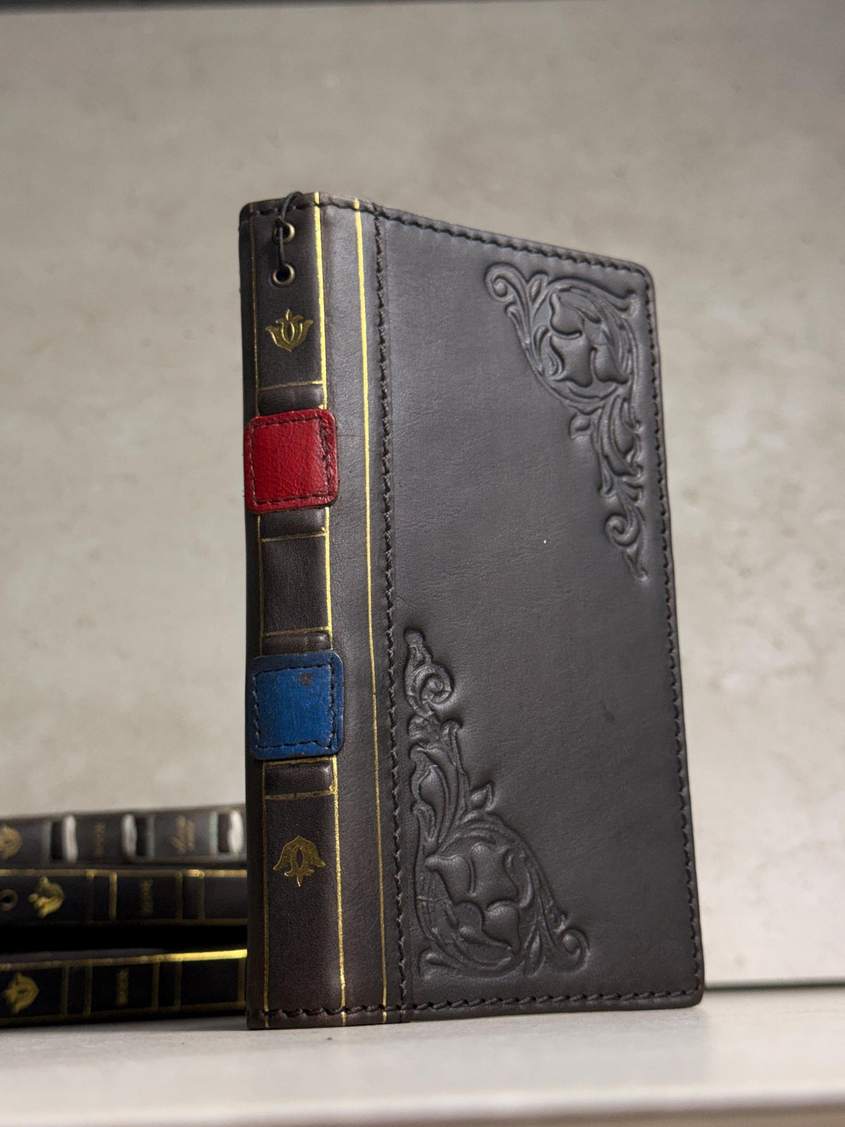 Handmade Black Leather Book Wallet Case for Samsung Galaxy S Series (Ultra FE)