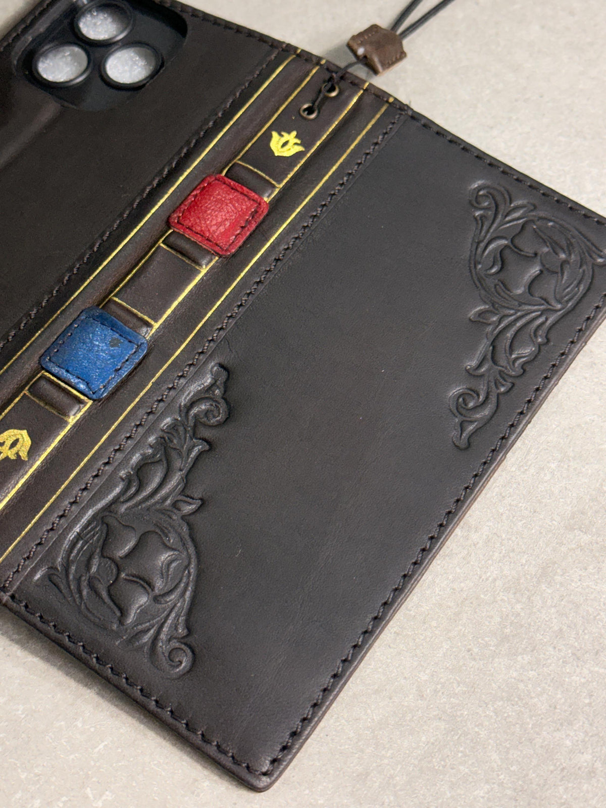 Handmade Black Leather Book Wallet Case for Samsung Galaxy S Series (Ultra FE)