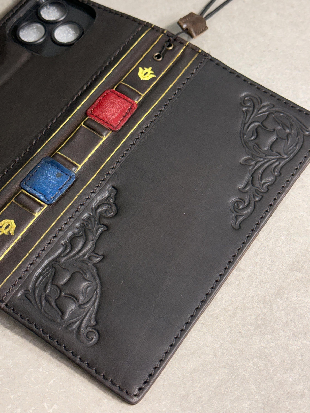 Handmade Black Leather Book Wallet Case for Samsung Galaxy S Series (Ultra FE)