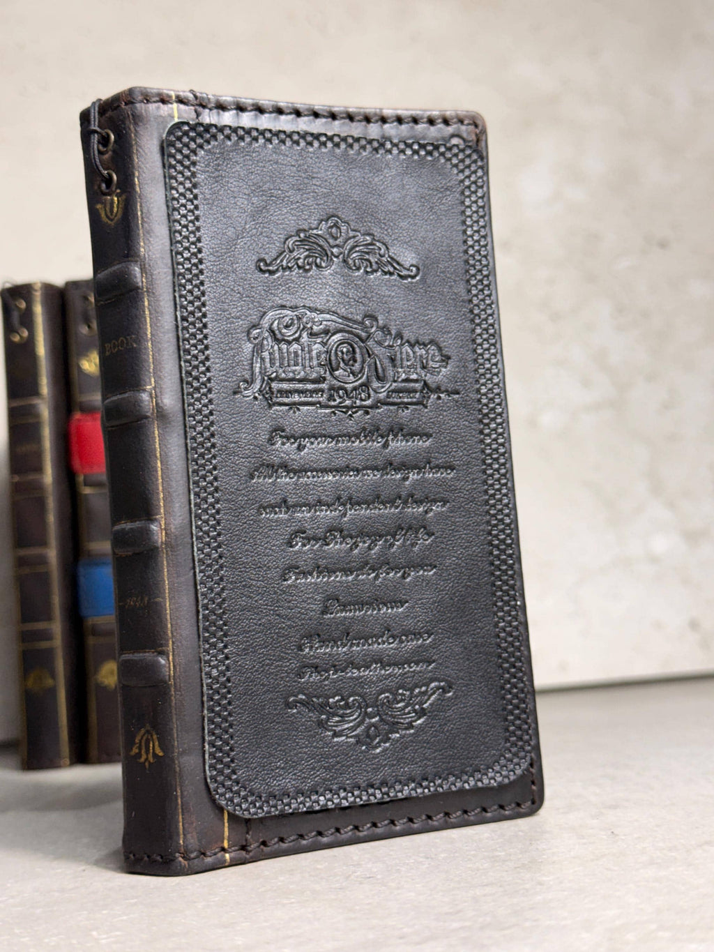 Handmade Black Leather Book Wallet Case for Samsung Galaxy S Series (Ultra FE)