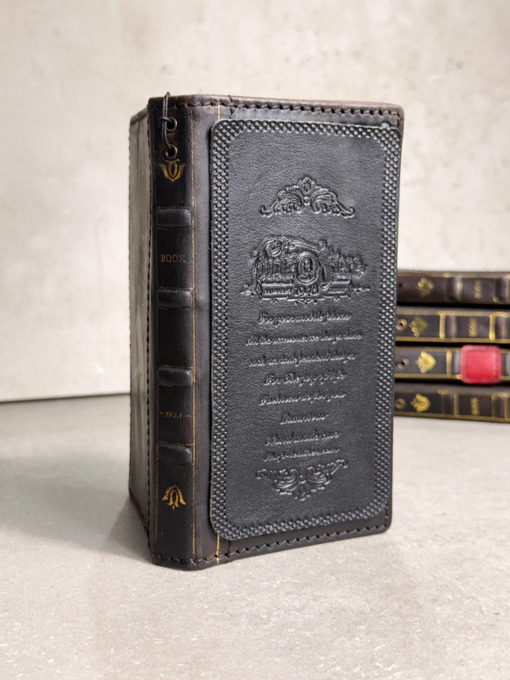 Handmade Black Leather Book Wallet Case for Samsung Galaxy S Series (Ultra FE)