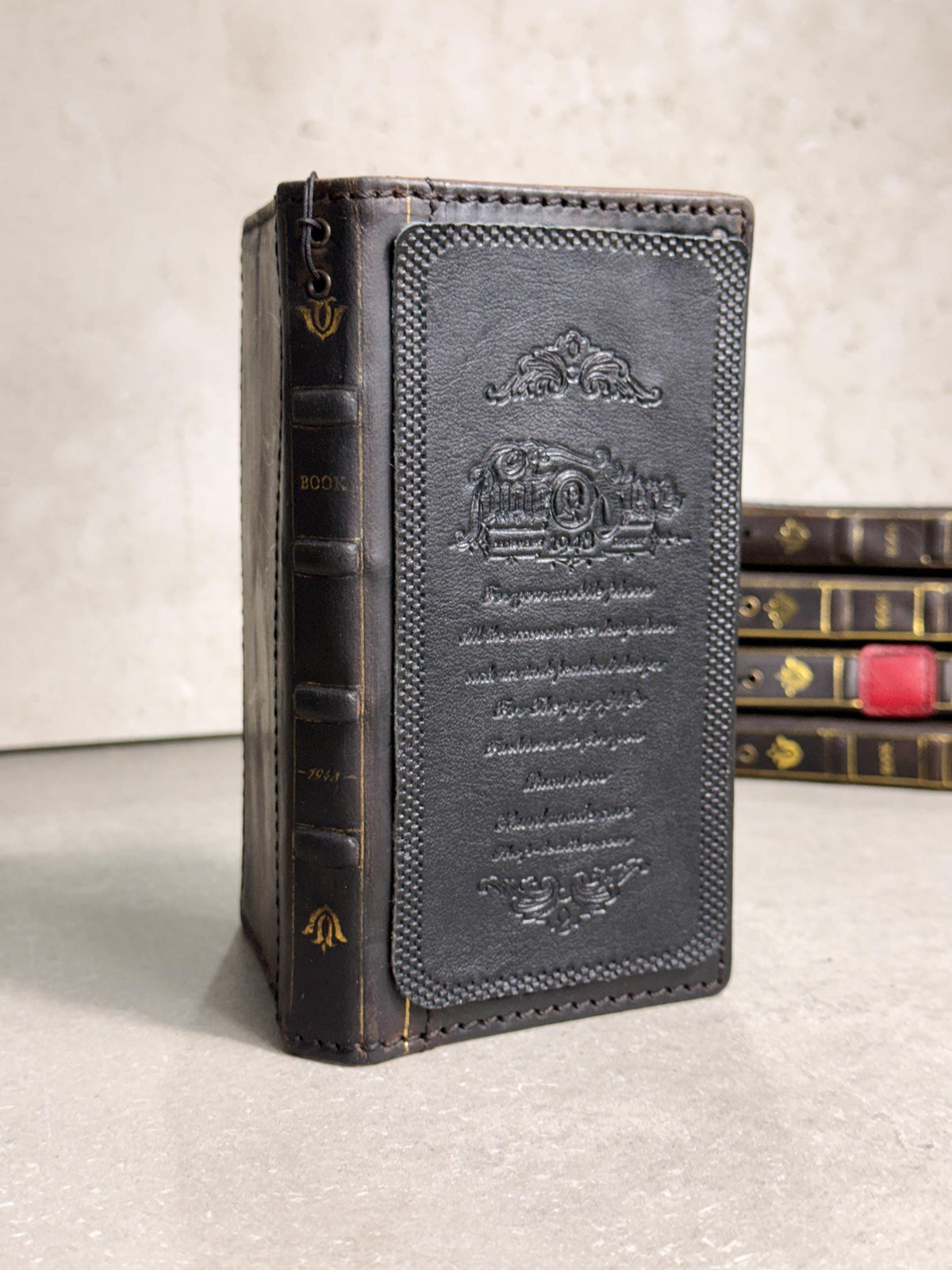 Handmade Black Leather Book Wallet Case for Samsung Galaxy S Series (Ultra FE)