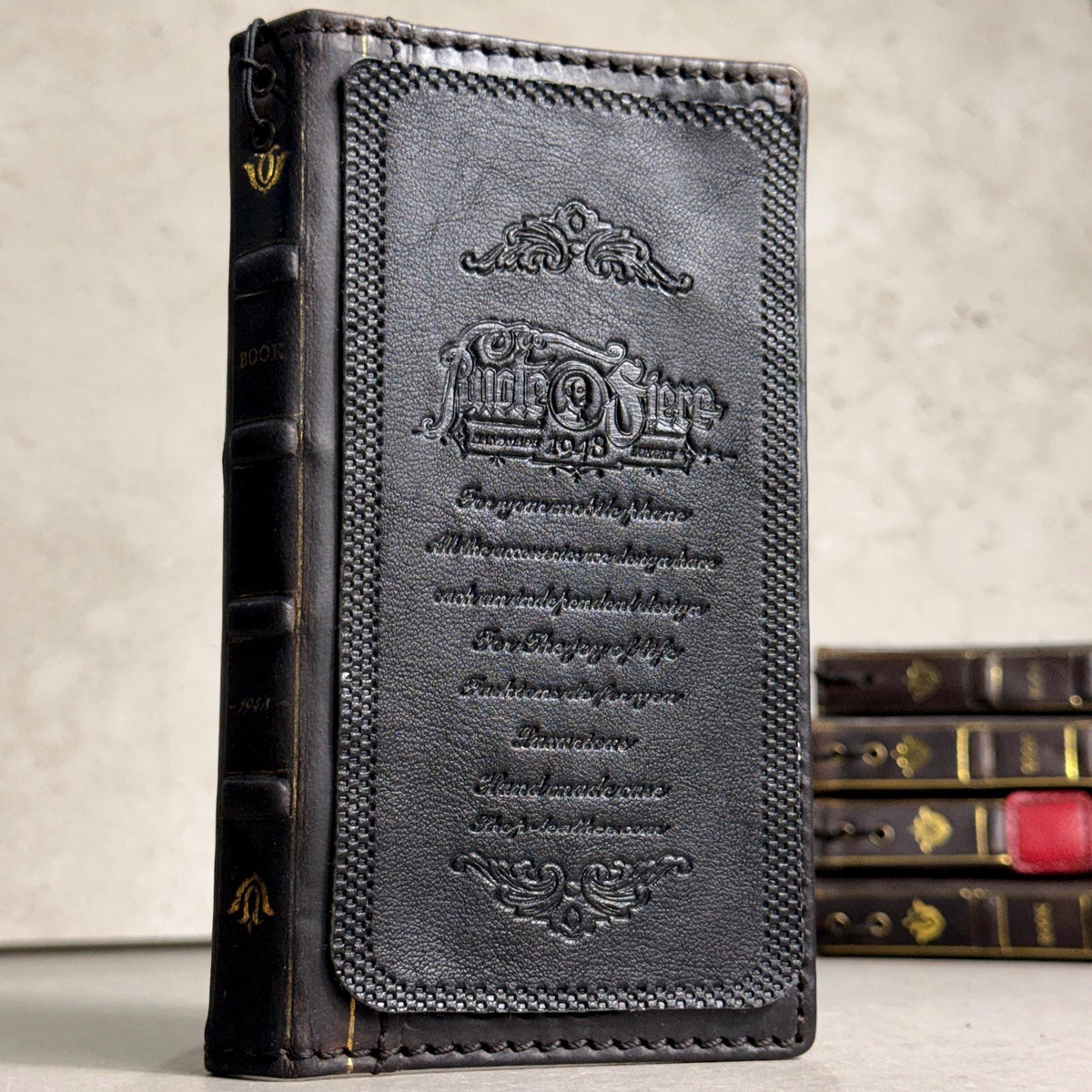 Handmade Black Leather Book Wallet Case for Samsung Galaxy S Series (Ultra FE)