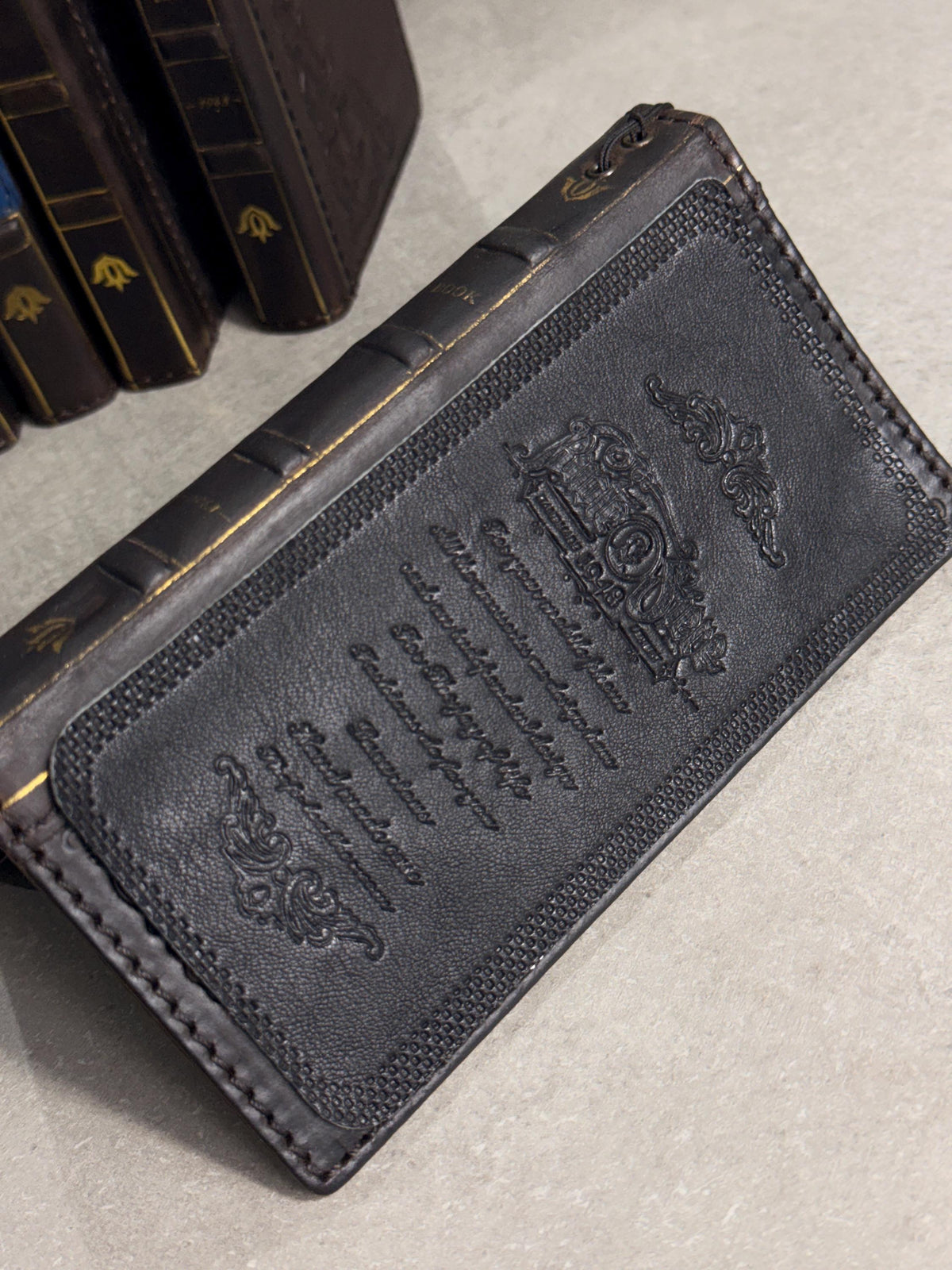 Handmade Leather Book Wallet Case for Galaxy Z Fold