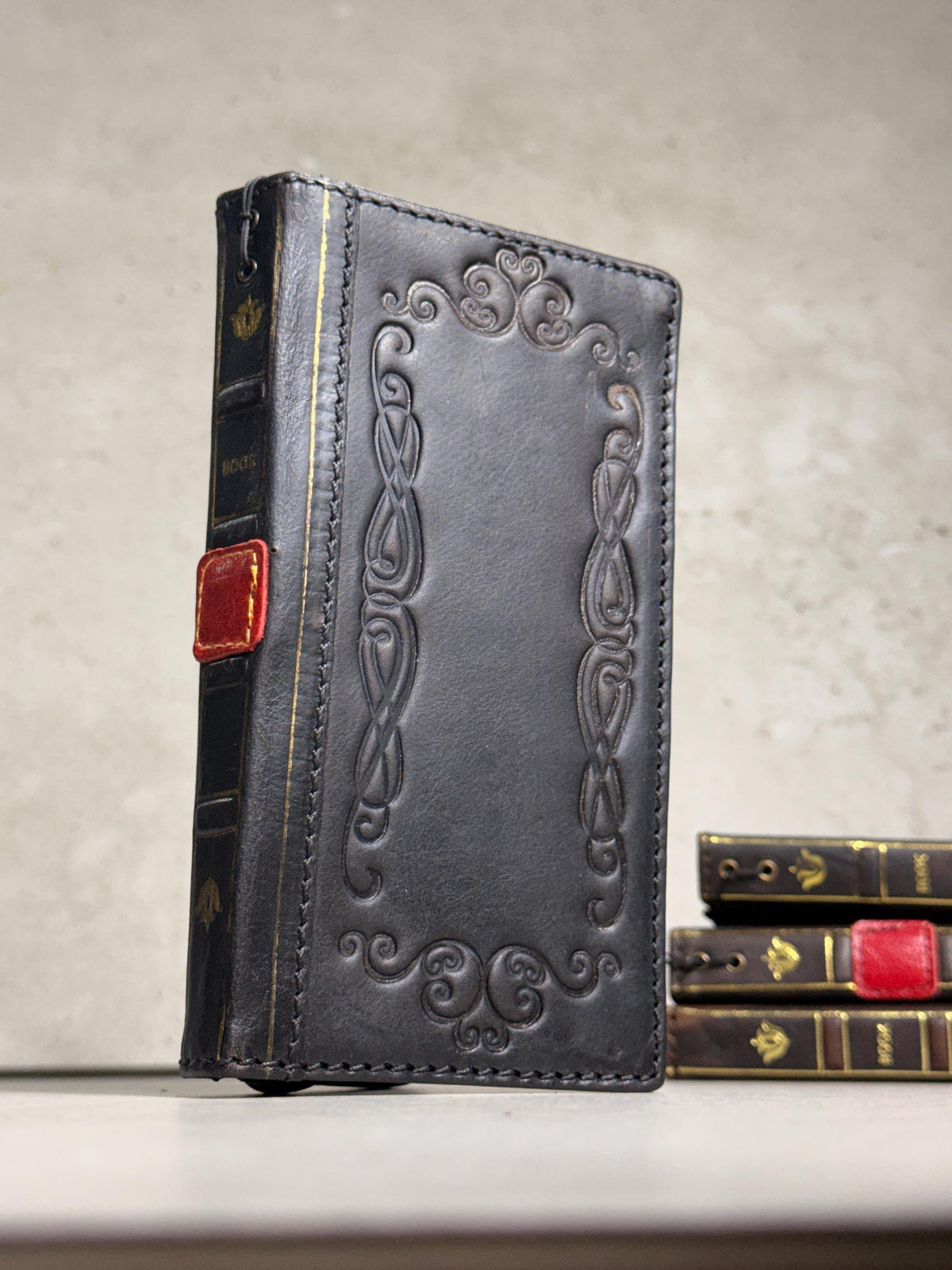 Handmade Leather Book Wallet Case for Galaxy Z Fold