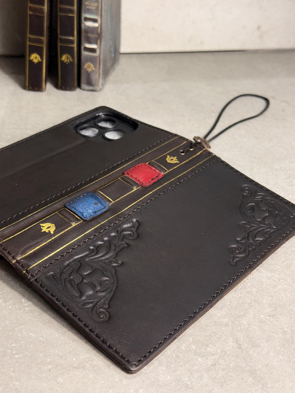 Handmade Leather Book Wallet Case for Galaxy Z Fold