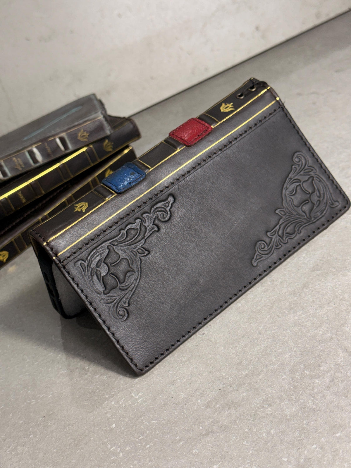 Handmade Leather Book Wallet Case for Galaxy Z Fold