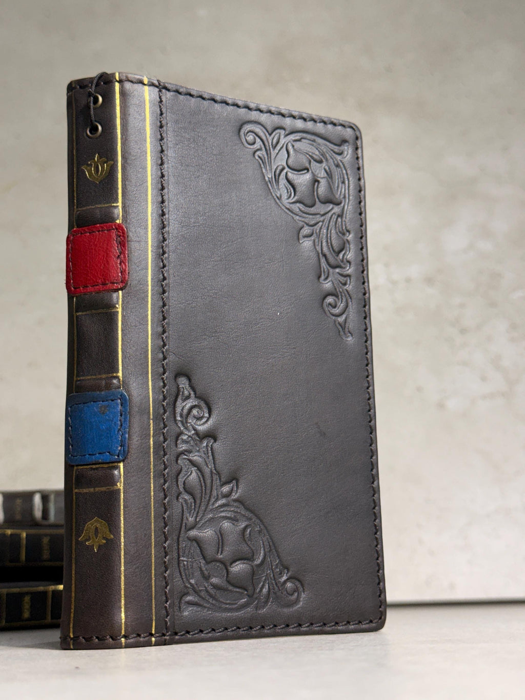 Handmade Leather Book Wallet Case for Galaxy Z Fold