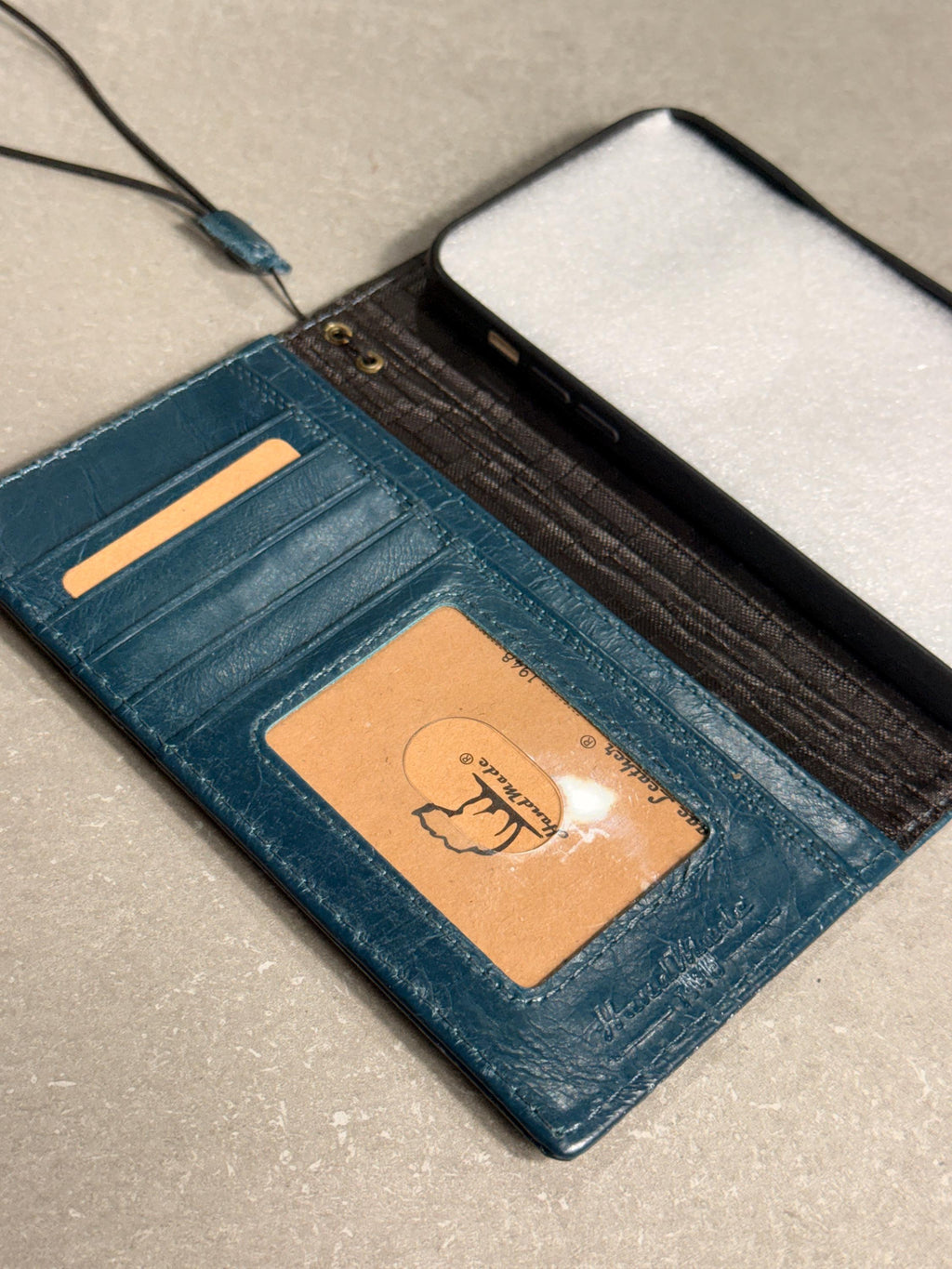 Genuine Leather Wallet Case for Galaxy: Vintage Book Style Cover