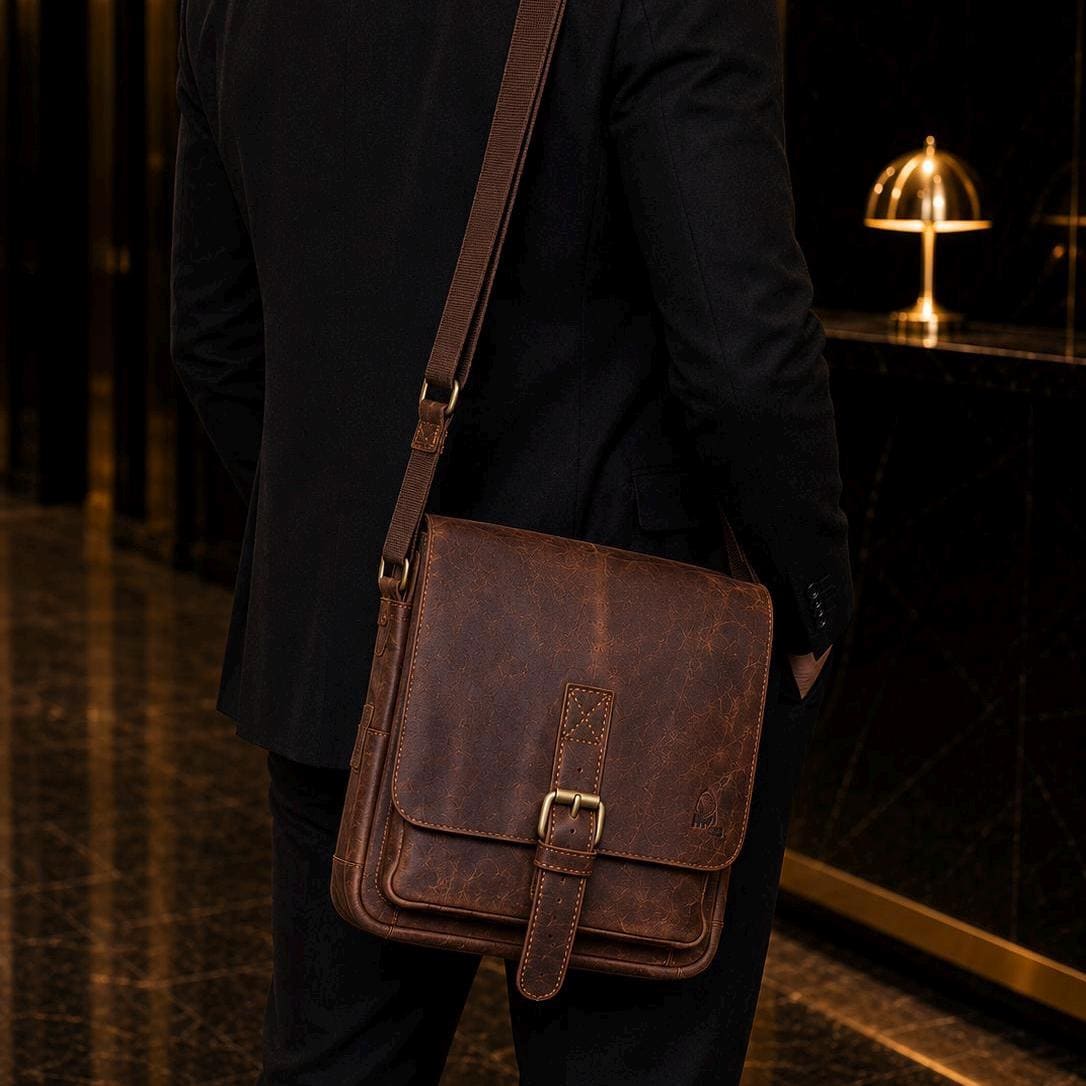 Genuine Leather Bag Handmade Side Bag for Men and Women Vintage Gift