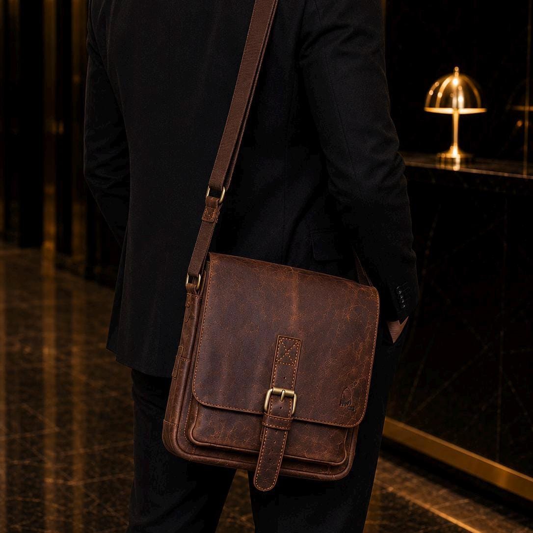 Genuine Leather Bag Handmade Side Bag for Men and Women Vintage Gift