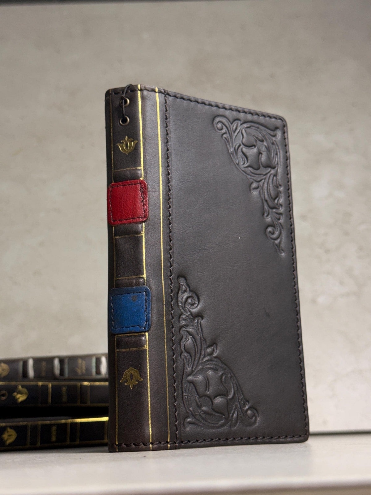 Handmade Leather Book Wallet Case for Galaxy Z Fold