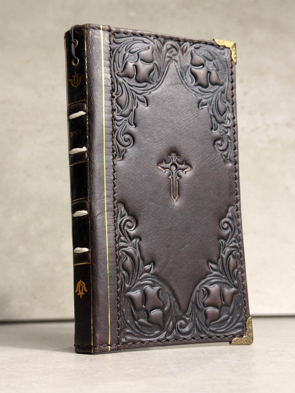 Handmade Leather Wallet Case for OnePlus: Wireless Charge, Card Slots