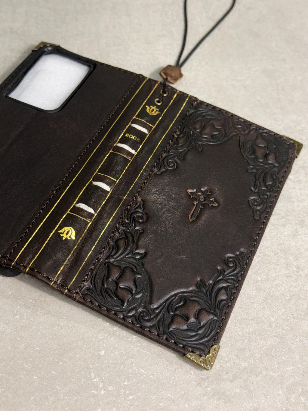Handmade Ostrich Leather iPhone Case: Vintage Book Style 17