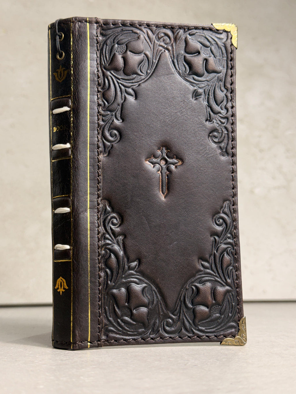 Handmade Ostrich Leather iPhone Case: Vintage Book Style 17