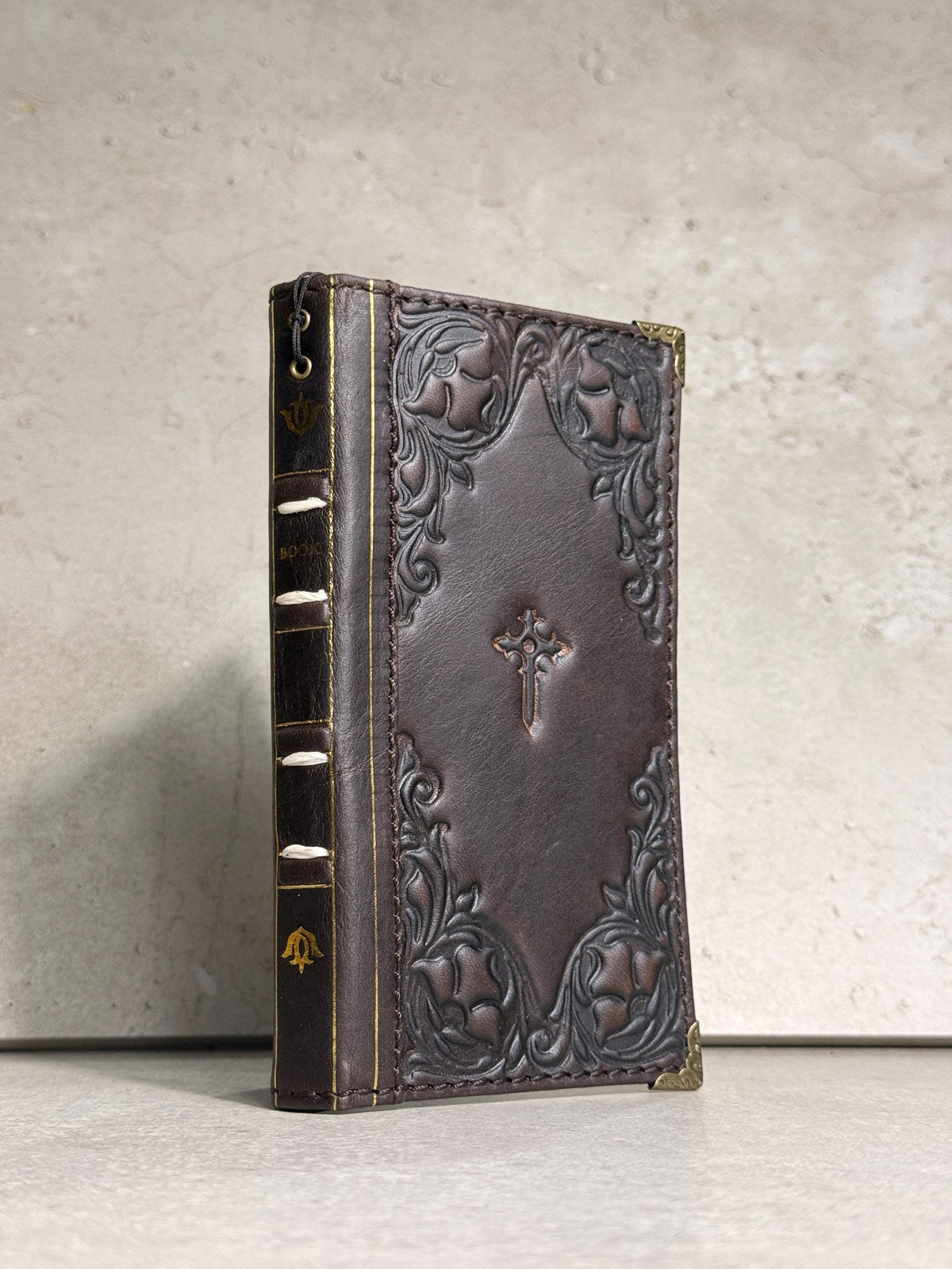 Handmade Leather Wallet Case: Samsung Galaxy, Card Slots, Book Design