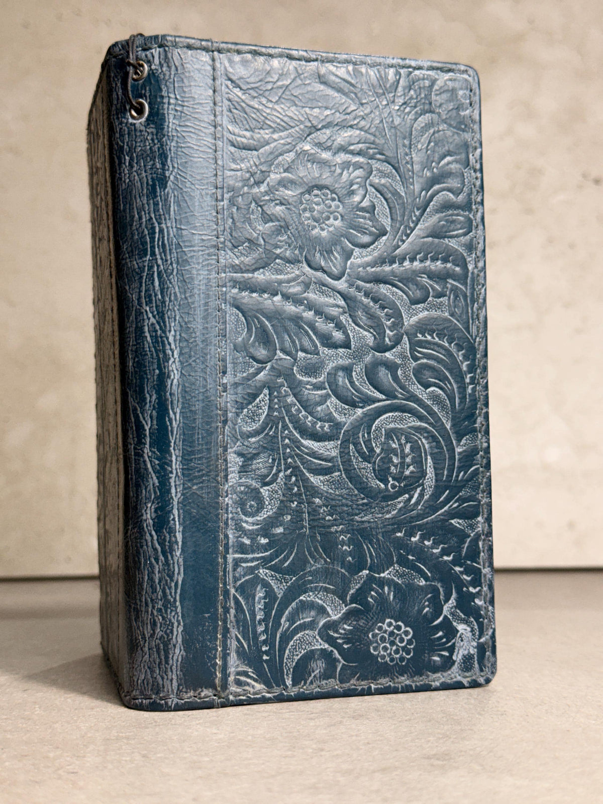 Genuine Leather Wallet Case for Galaxy: Vintage Book Style Cover