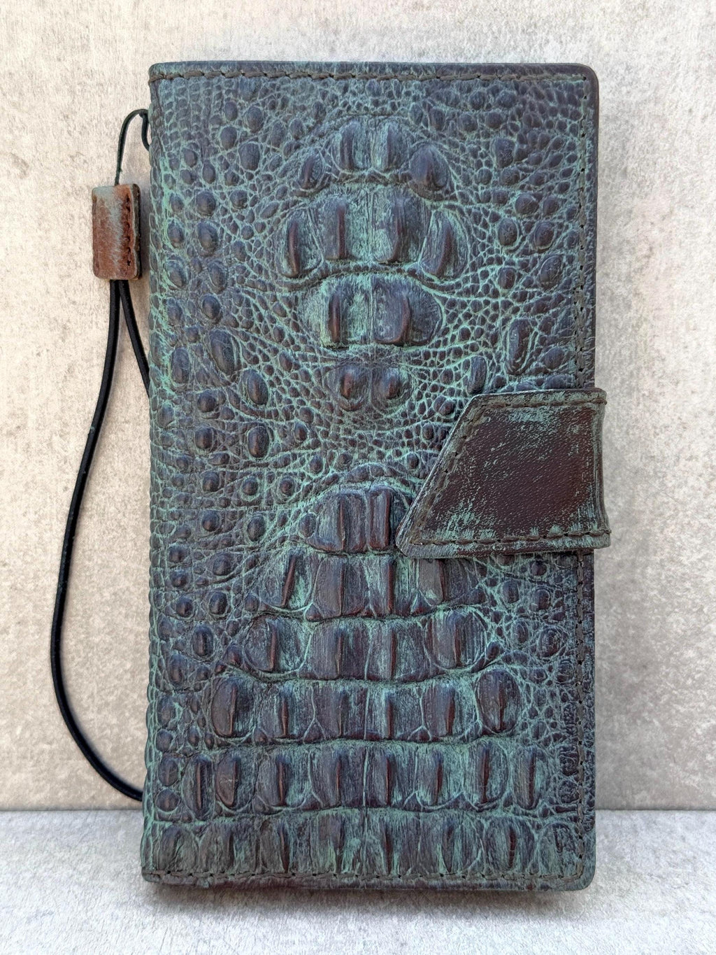 Handmade Leather Wallet Case for Galaxy Z Fold: Art Book Cover