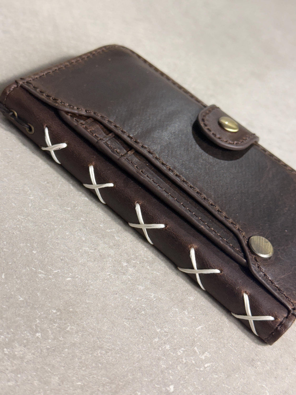 Vintage Leather Wallet Case for iPhone: Book Style, Card Slots