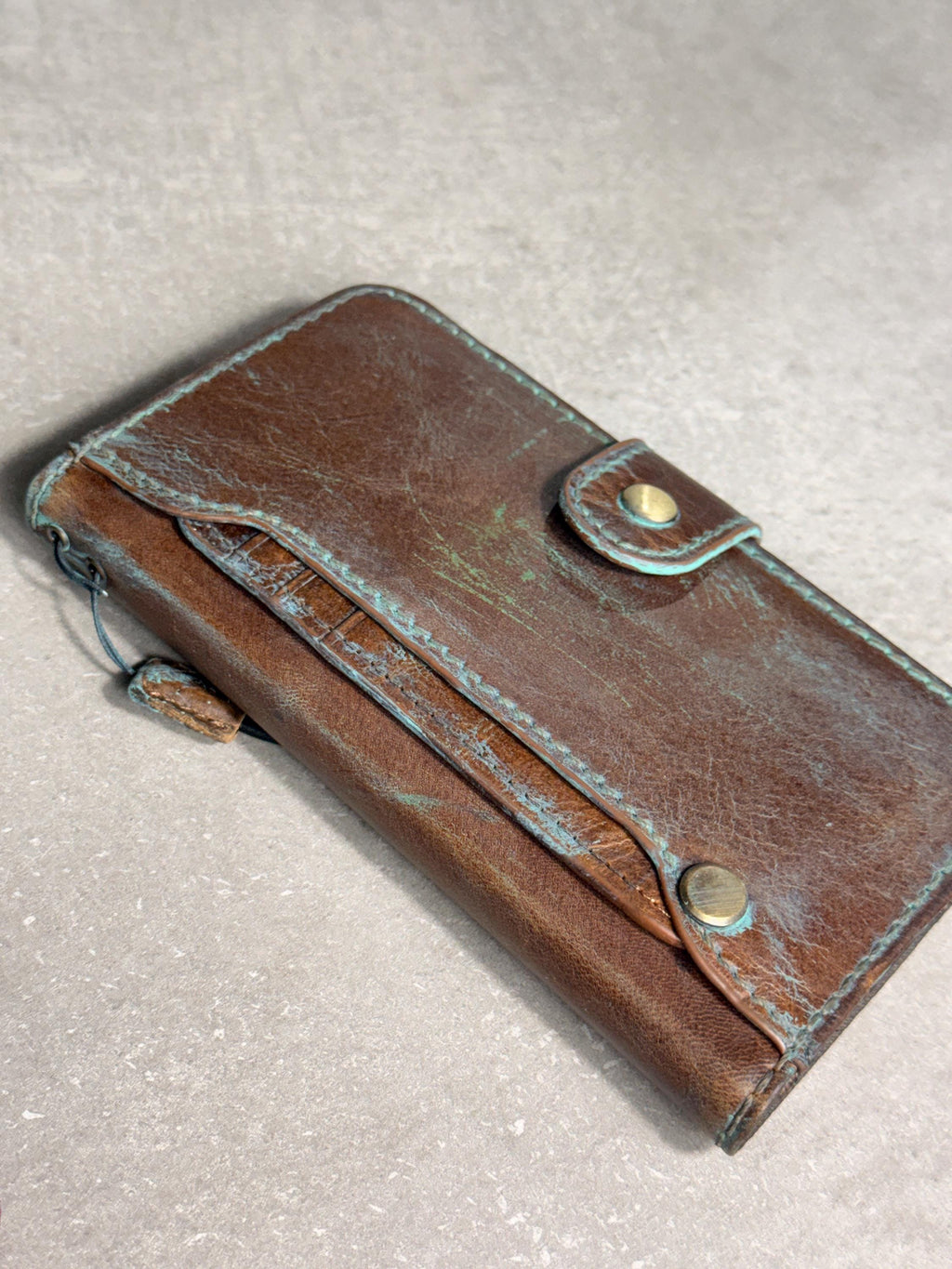 Vintage Leather Wallet Case for iPhone: Book Style, Card Slots