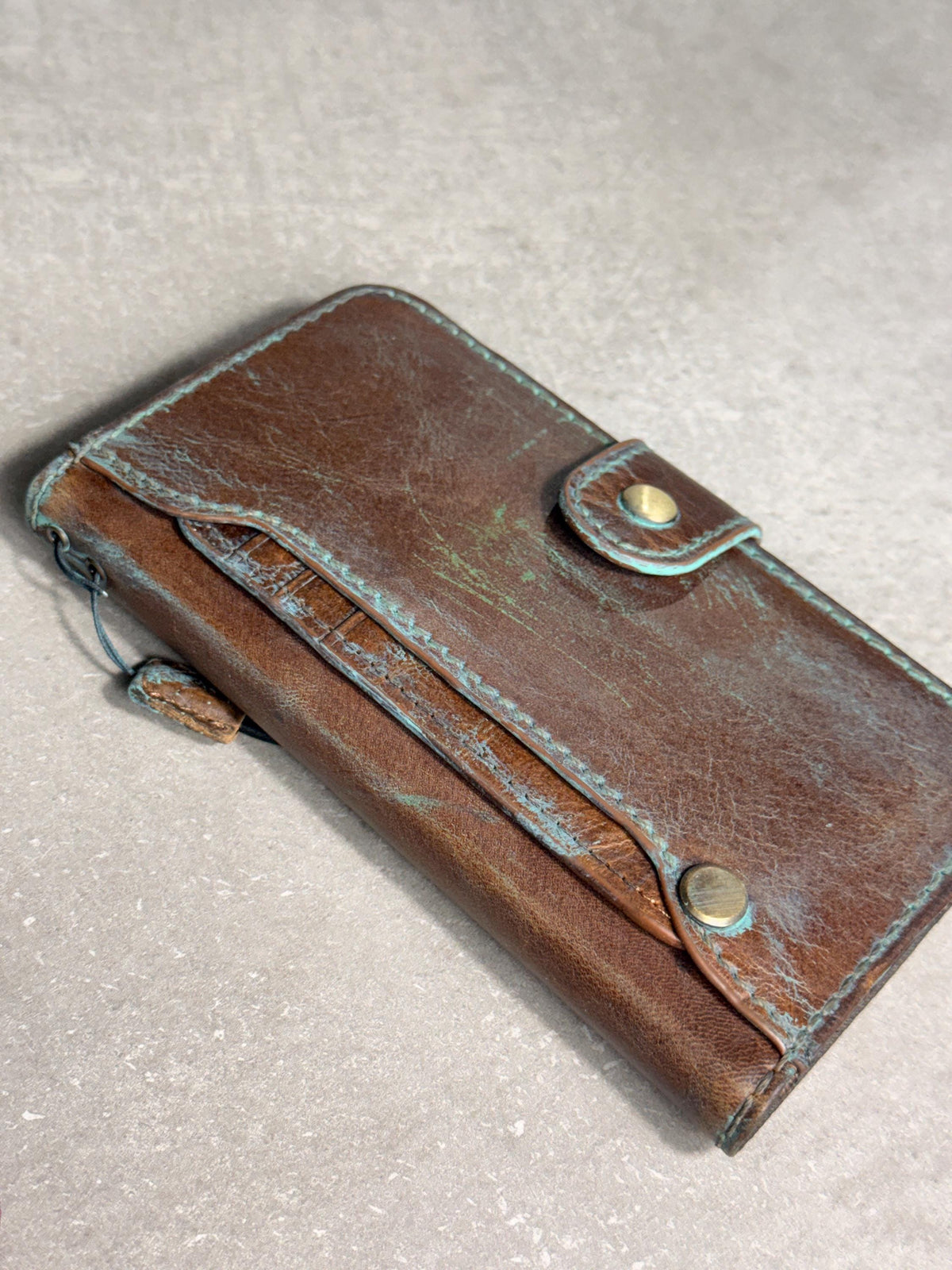 Vintage Leather Wallet Case for iPhone: Book Style, Card Slots