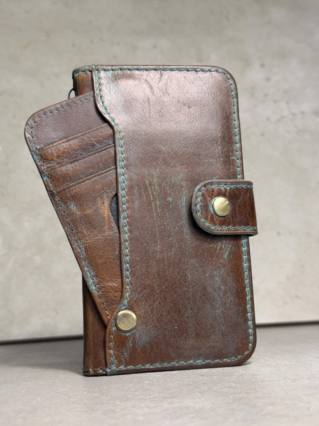Handmade Leather Wallet Case: Galaxy S21 S22 S23 S24 S25 Ultra, Card Slots
