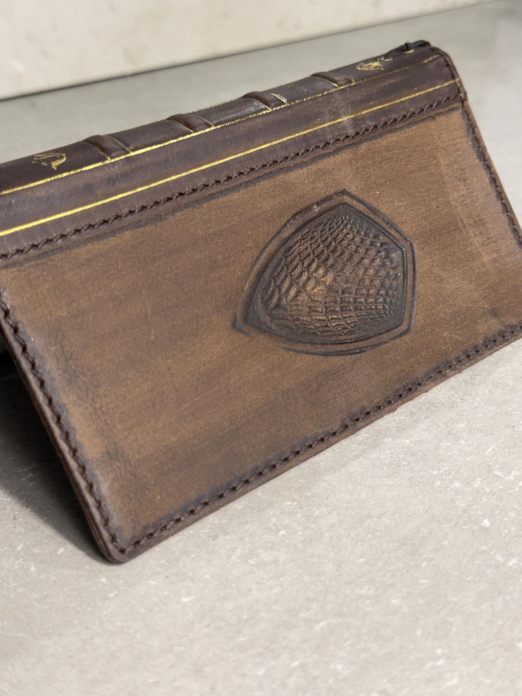 Handmade Black Leather Book iPhone Case: Vintage Art Design Wallet Cover Ip 7-18 max