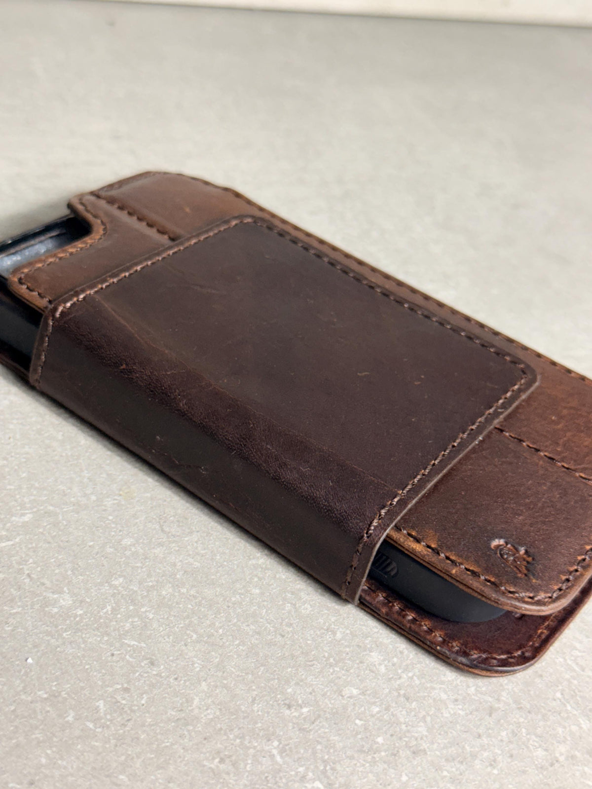 Handmade Black Leather Book iPhone Case: Vintage Art Design Wallet Cover Ip 7-18 max