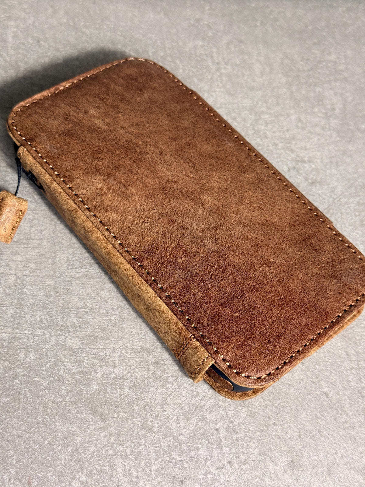 Handmade Black Leather Book iPhone Case: Vintage Art Design Wallet Cover Ip 7-18 max