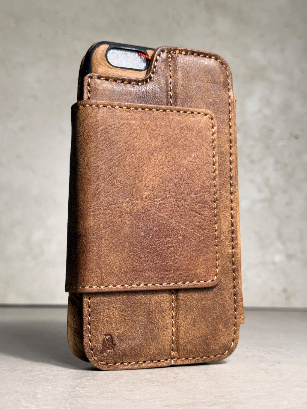 Handmade Black Leather Book iPhone Case: Vintage Art Design Wallet Cover Ip 7-18 max