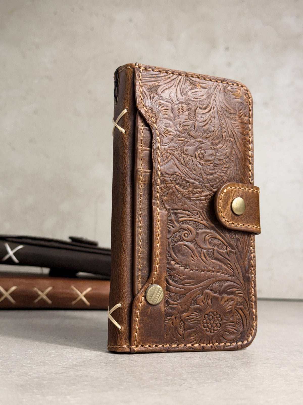 Handmade Leather Wallet Case for Galaxy Z Fold Ultra 8