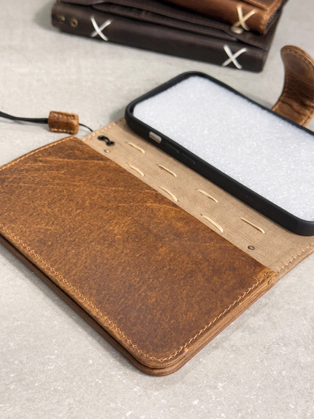 Handmade Leather Wallet Case for Galaxy Z Fold Ultra 8