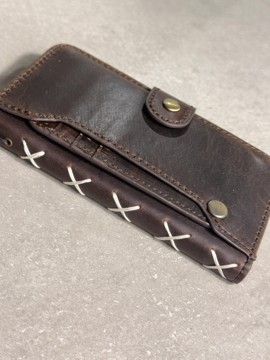 Vintage Leather Wallet Case for iPhone: Book Style, Card Slots