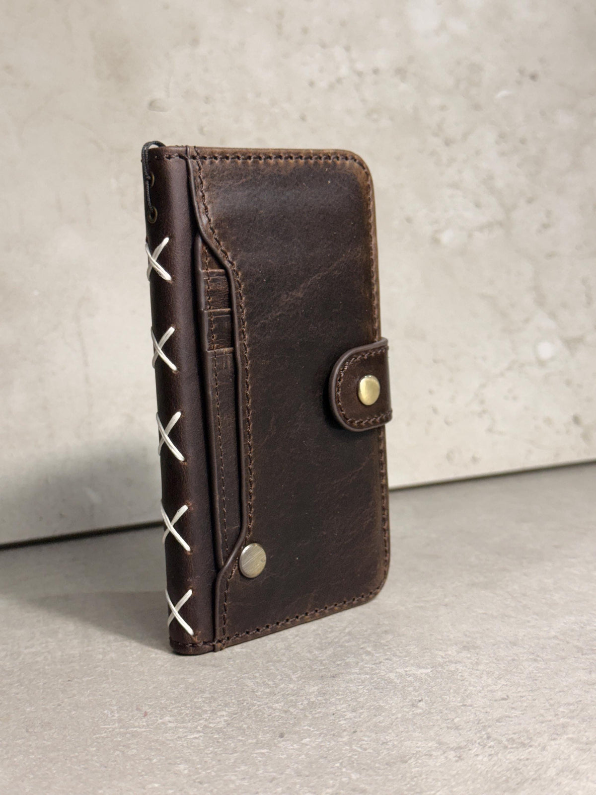 Handmade Leather Wallet Case: Galaxy S21 S22 S23 S24 S25 Ultra, Card Slots