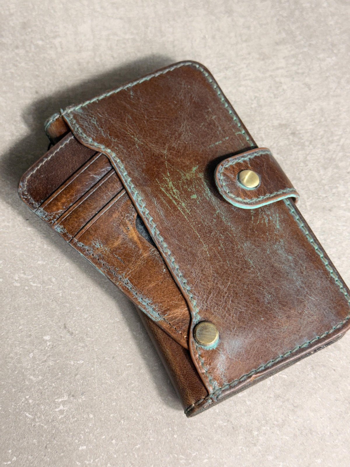Handmade Leather Wallet Case: Galaxy S21 S22 S23 S24 S25 Ultra, Card Slots