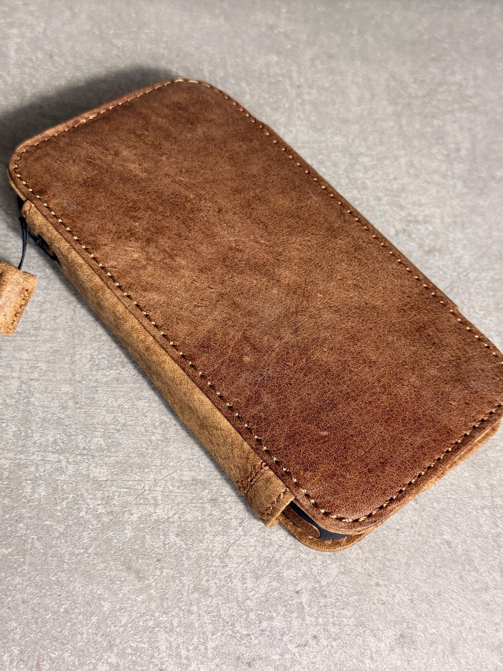 Handmade Black Leather Book iPhone Case: Vintage Art Design Wallet Cover Ip 7-18 max