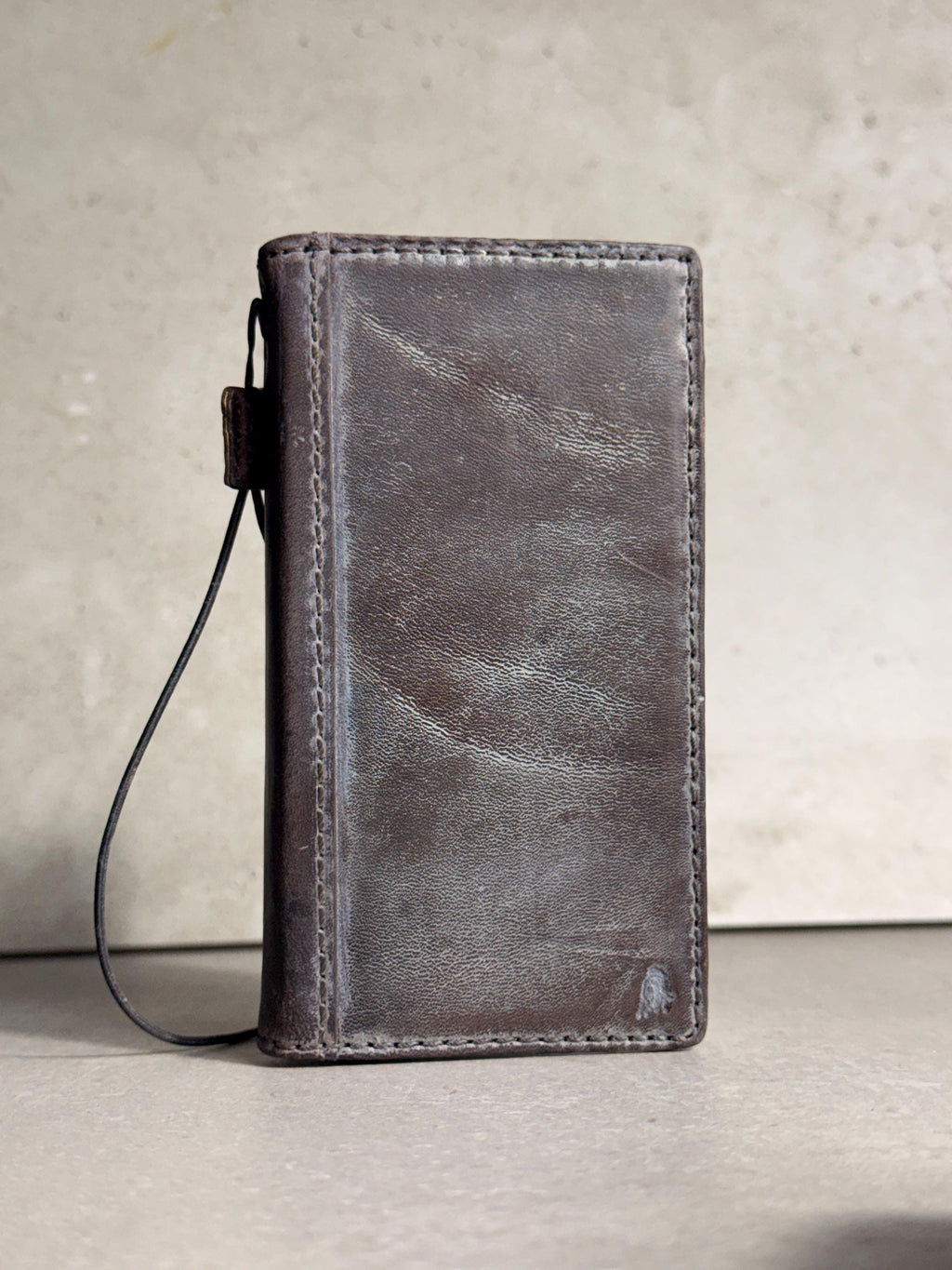 Handmade Black Leather Book iPhone Case: Vintage Art Design Wallet Cover Ip 7-18 max