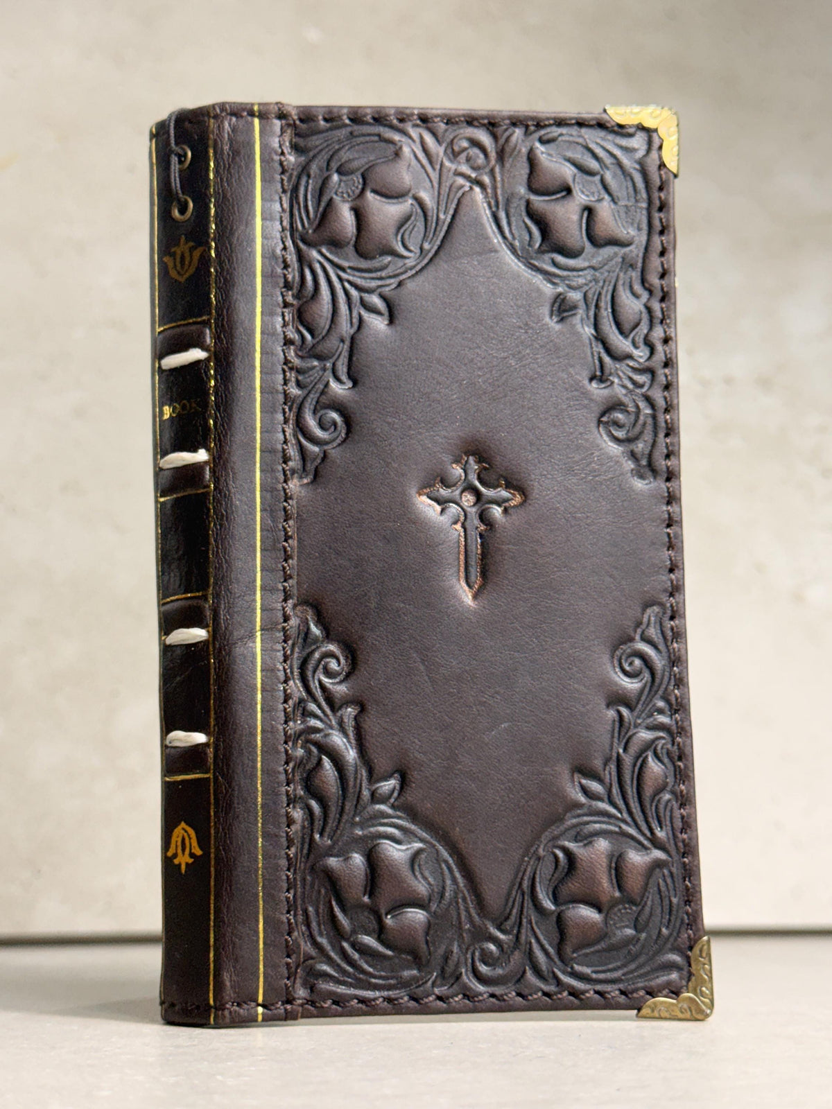 Handmade Leather Book Wallet Case for Galaxy Z Fold