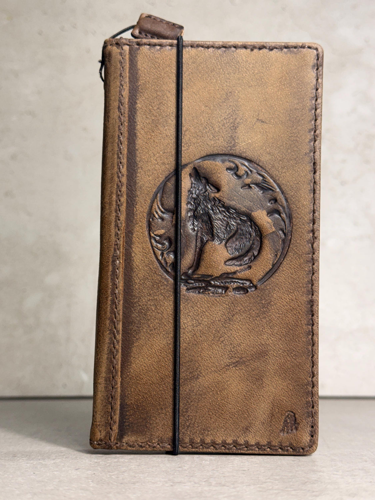 Handmade Leather Wallet Case for Galaxy Z Fold: Tree of Love Design