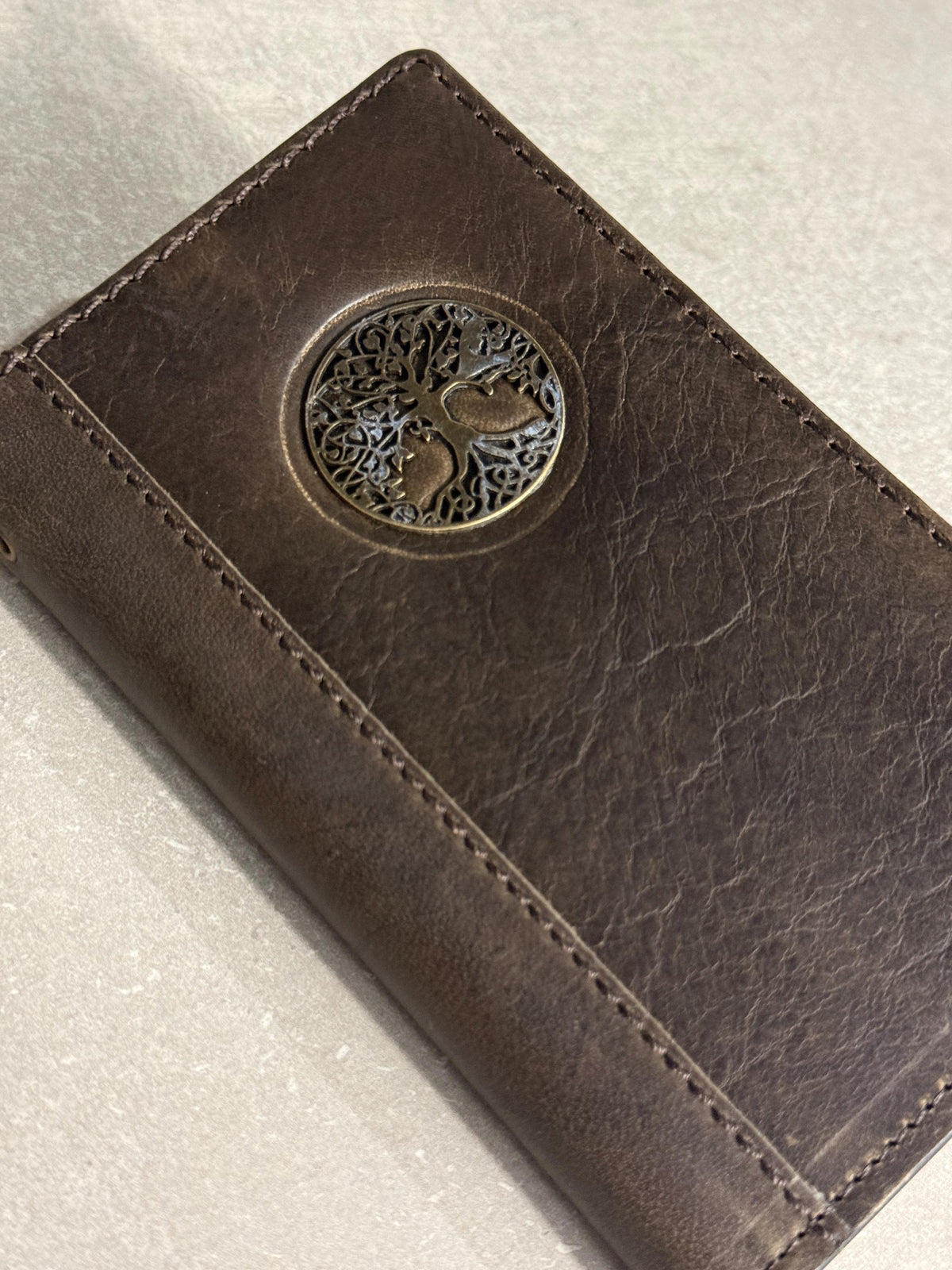 Tree Of Life Leather iPhone Wallet Case: Vintage Book Style Cover