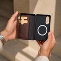 Handmade Leather Book Wallet Case for Galaxy Z Fold 8 8 ultra